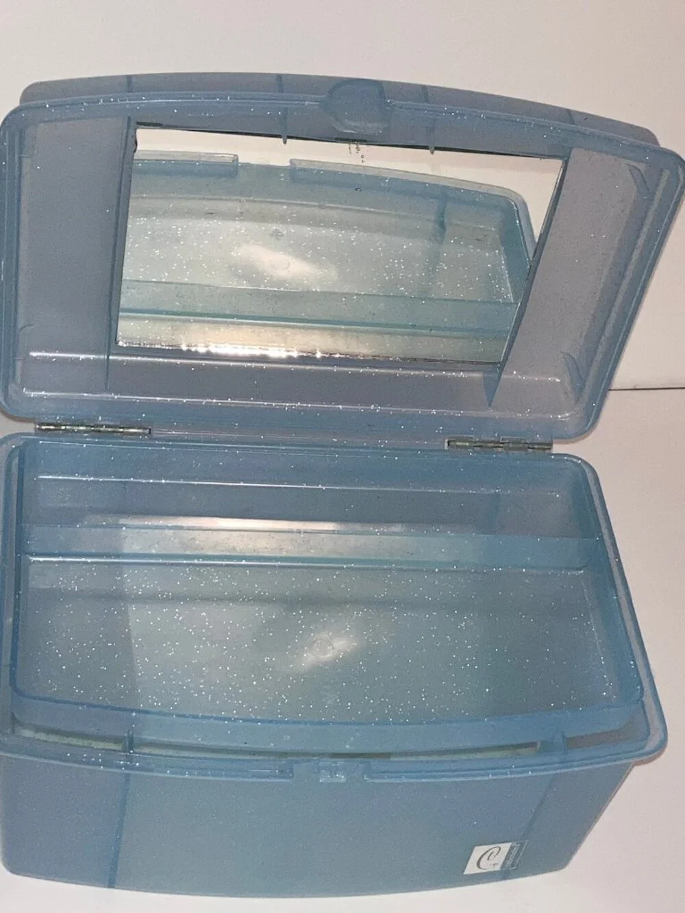 Caboodles Light blue glitter makeup organizer case